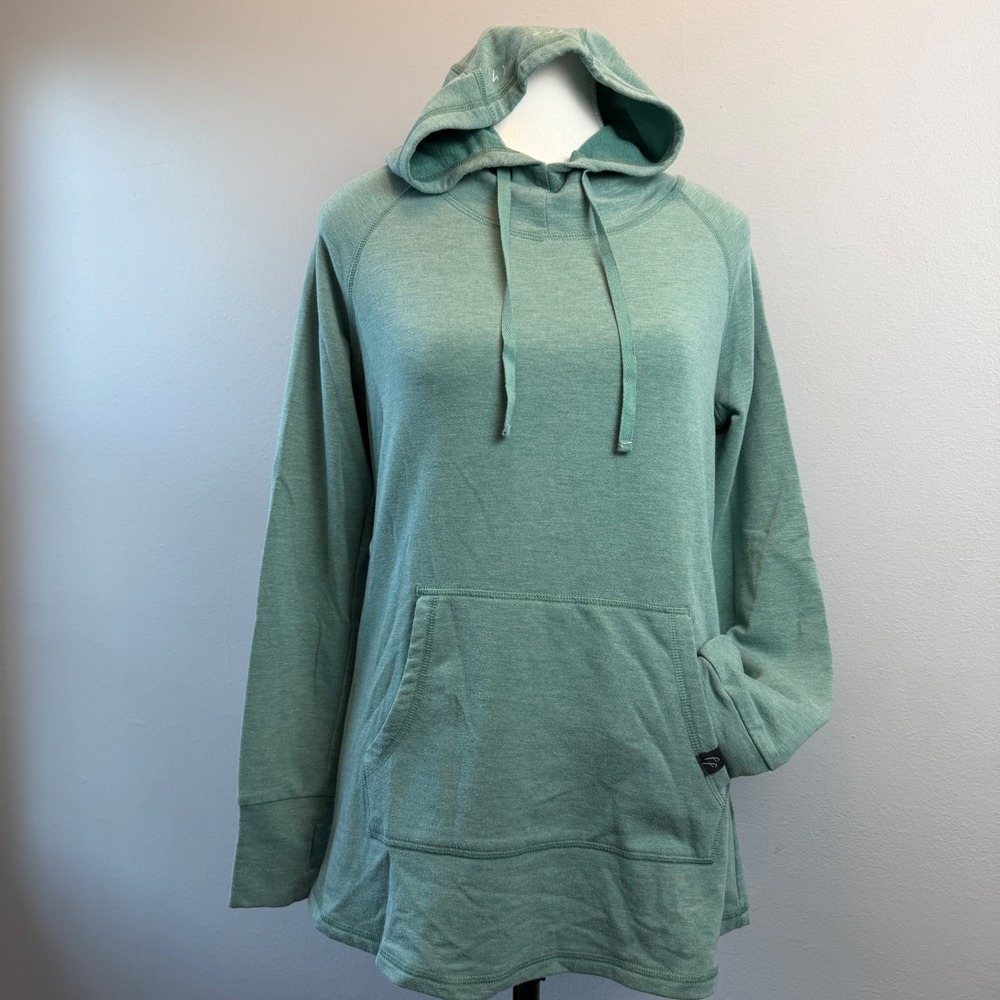 Free Fly Bamboo Performance Hoodie Women Medium Green Pullover Sweatshirt UPF